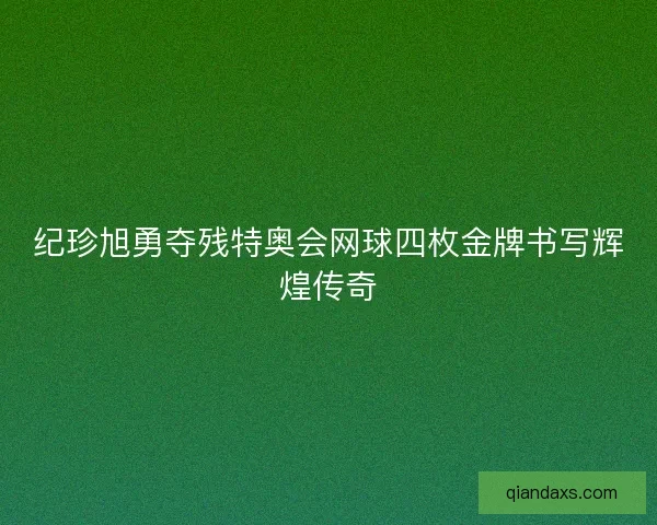 纪珍旭勇夺残特奥会网球四枚金牌书写辉煌传奇