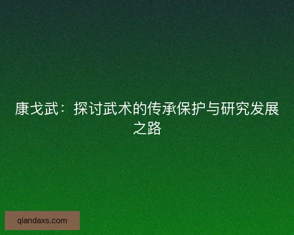 康戈武:探讨武术的传承保护与研究发展之路 康戈武:探讨武术的传承保护与研究发展之路